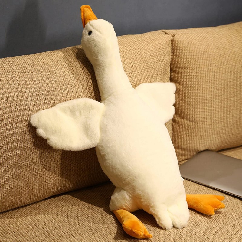 Hračka maskot hebká plyšová husa bílá 70 cm