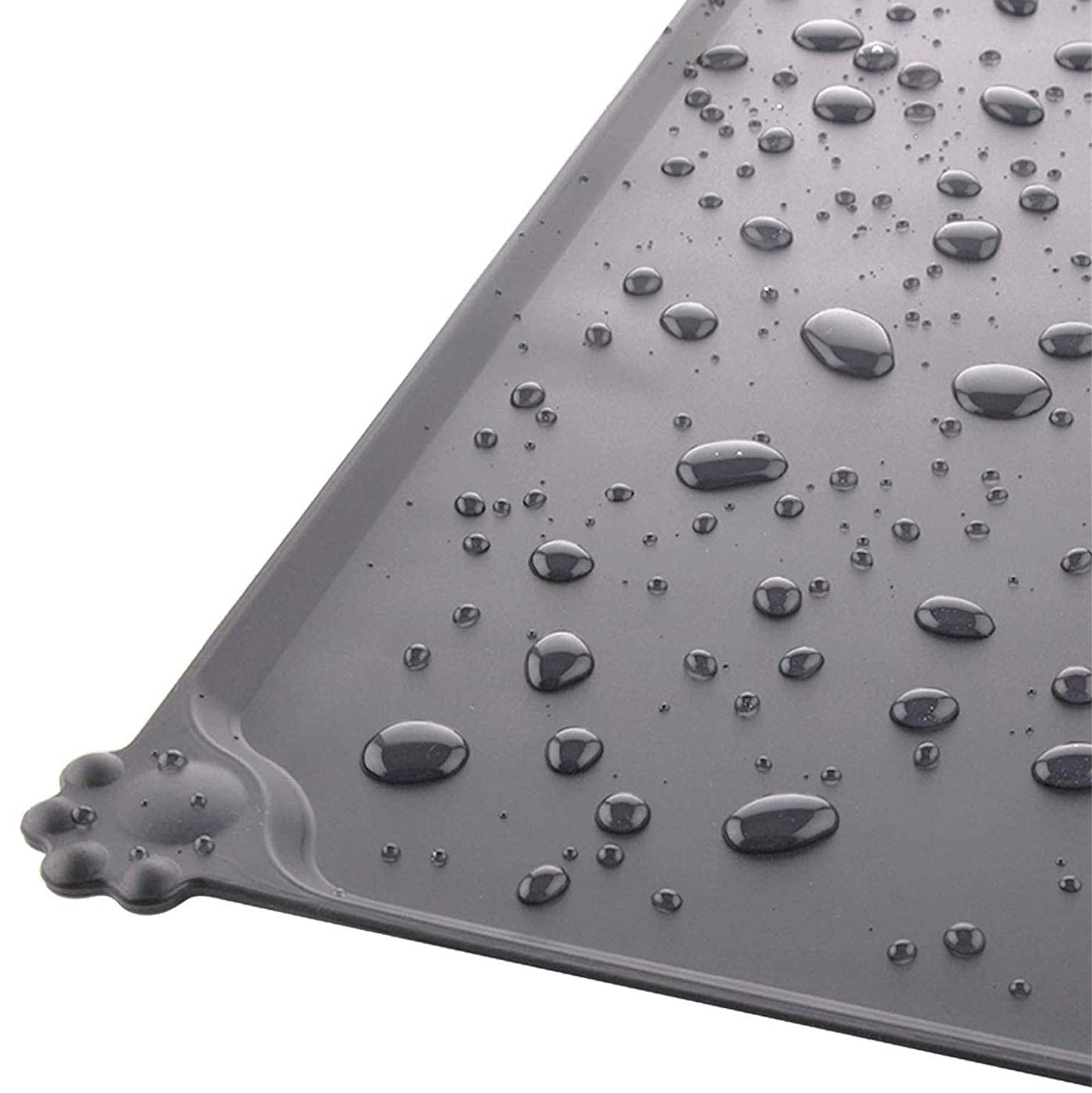 Protiskluzová silikonová podložka pod misky pro mazlíčky šedá