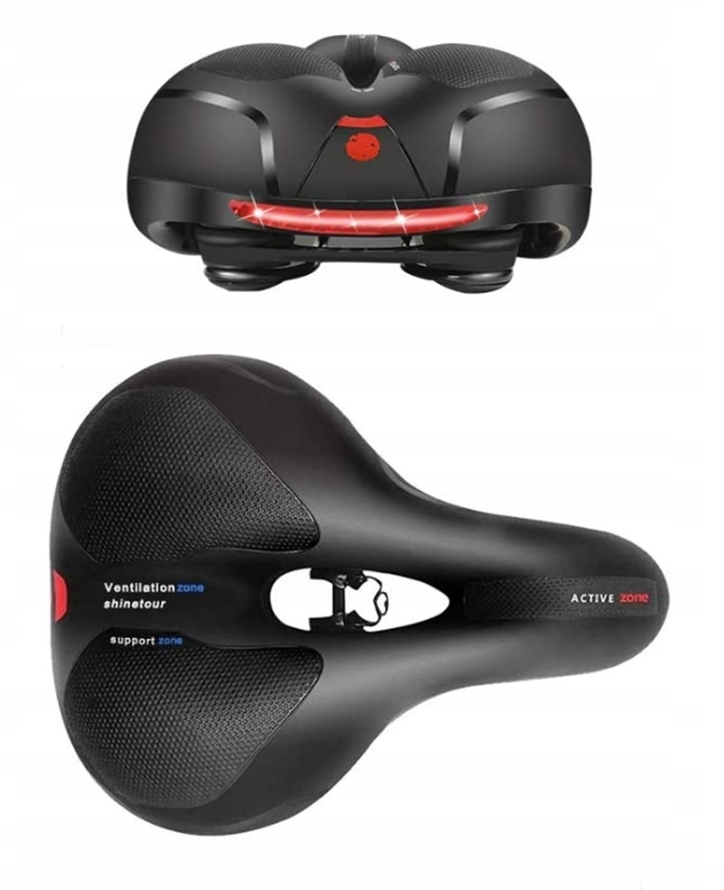 Pohodlné měkké sedlo na kolo s odrazkou