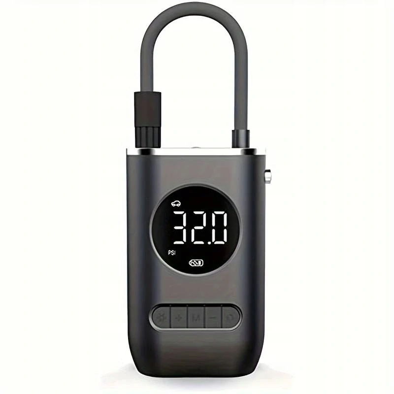 Akumulátorová pumpa do auta na kolo s detekci tlaku a LED světlem