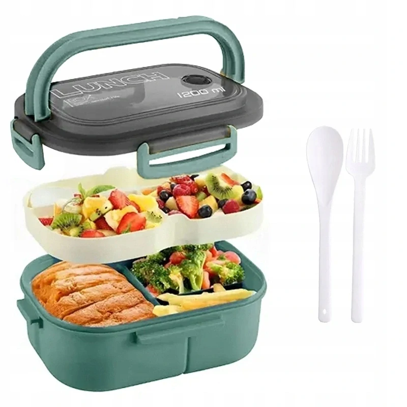 Nosič na jídlo s přihrádkami obědový svačinový box 1200 ml