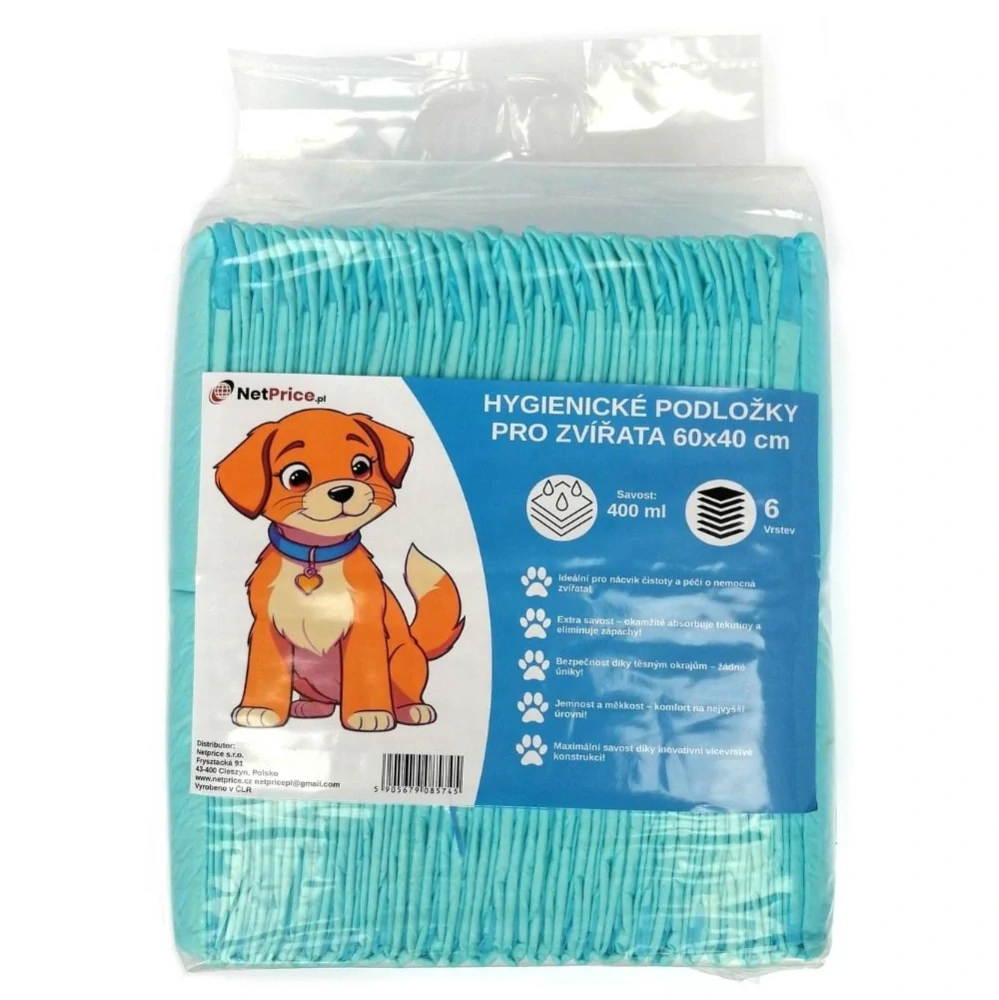 Hygienické podložky absorpční 6 vrstvé pro psy a kočky 50 ks 60x40 cm