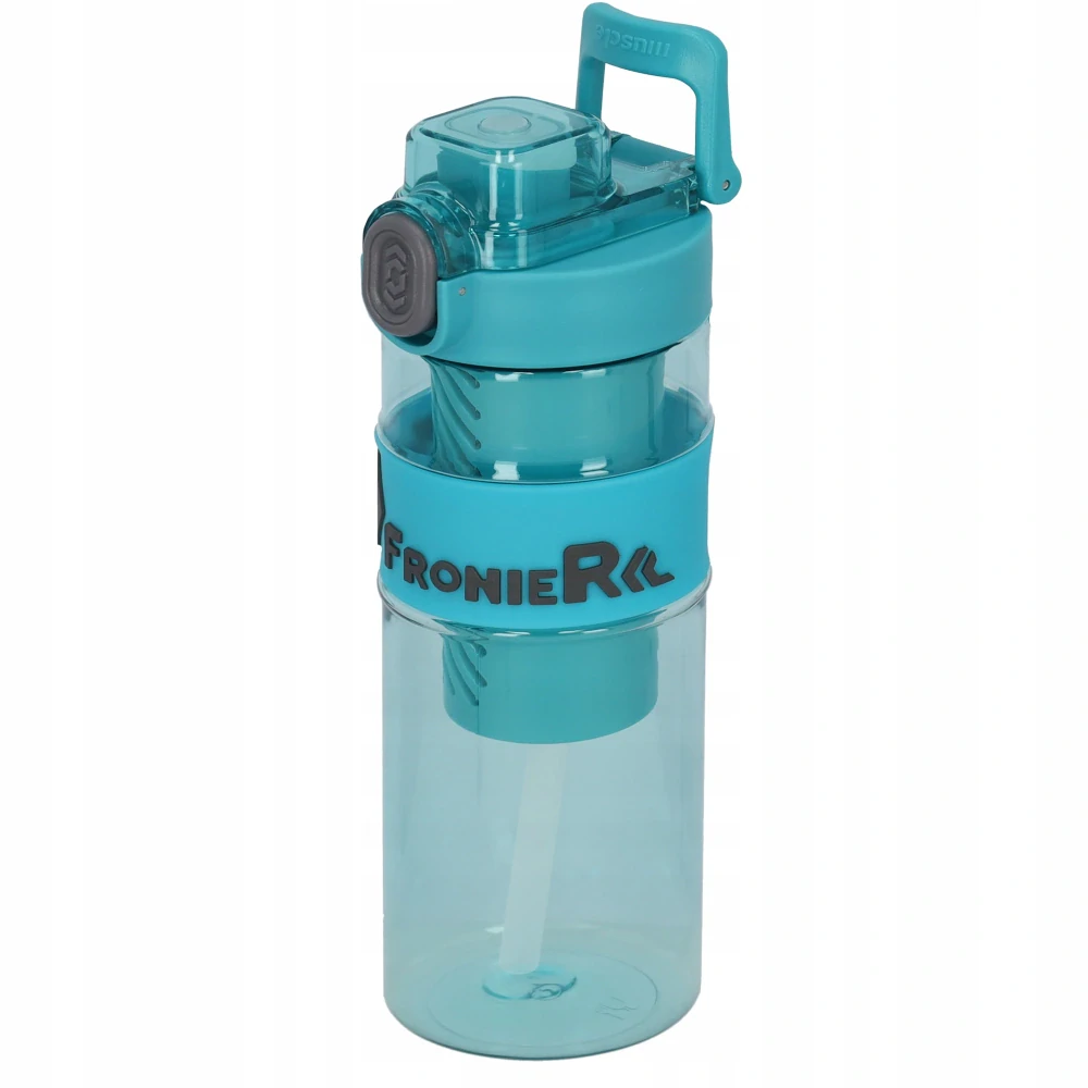 Láhev na vodu s ovocem 650 ml s vložkou na led a brčkem