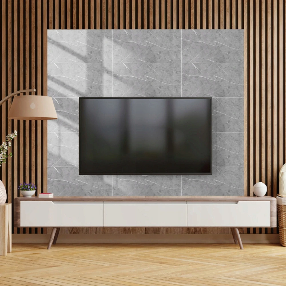 Panele samolepicí šedá mramorová pěnová tapeta nástěnné 30x60cm 10 ks