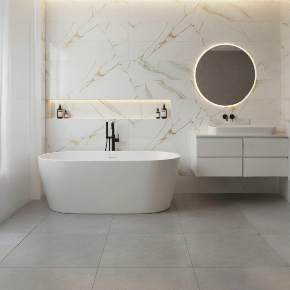 Panele samolepicí bílá a zlaté mramorová pěnová tapeta nástěnné 30x60cm 10 ks