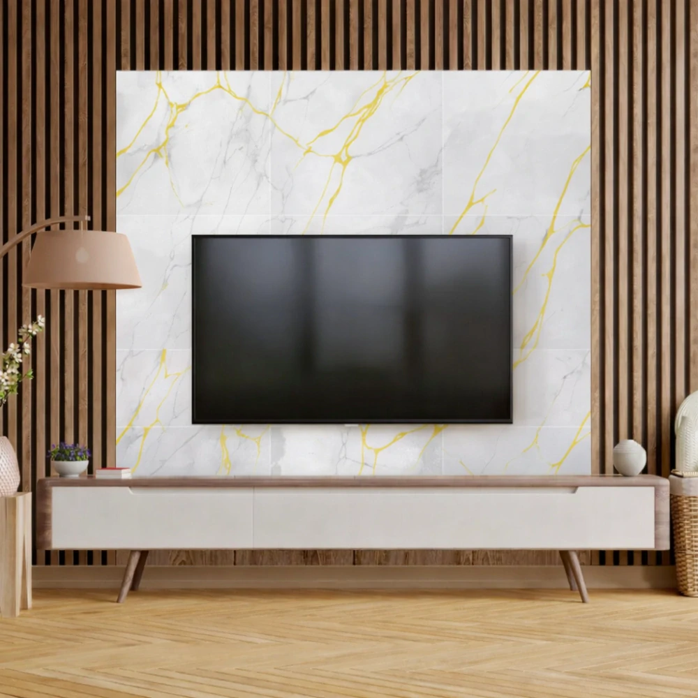 Panele samolepicí bílá a zlaté mramorová pěnová tapeta nástěnné 30x60cm 10 ks