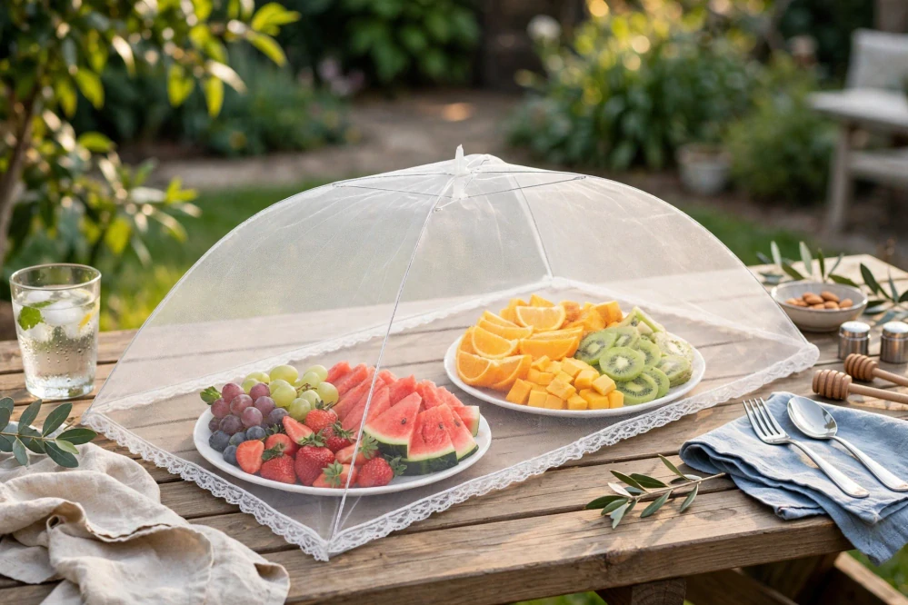 Skládací síťová pokrývka na potraviny 60×42 cm - ochrana proti mouchám a hmyzu