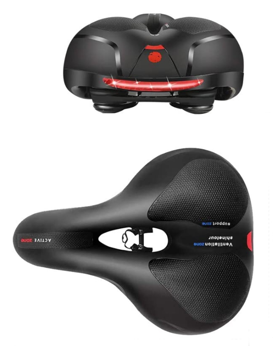Pohodlné měkké sedlo na kolo se zadním světlem