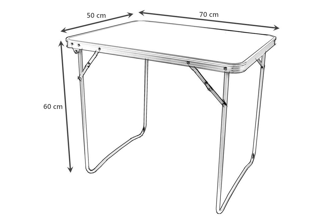 Kempingový stolek skládací zahradní stul 50x70
