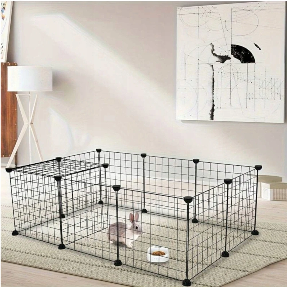 Zvířecí ohrádka kovový výběh pro malá zvířata 12 panelů