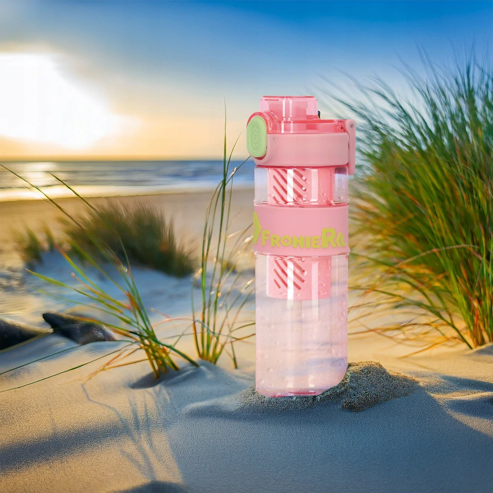 Láhev na vodu s ovocem 650 ml s vložkou na led a brčkem