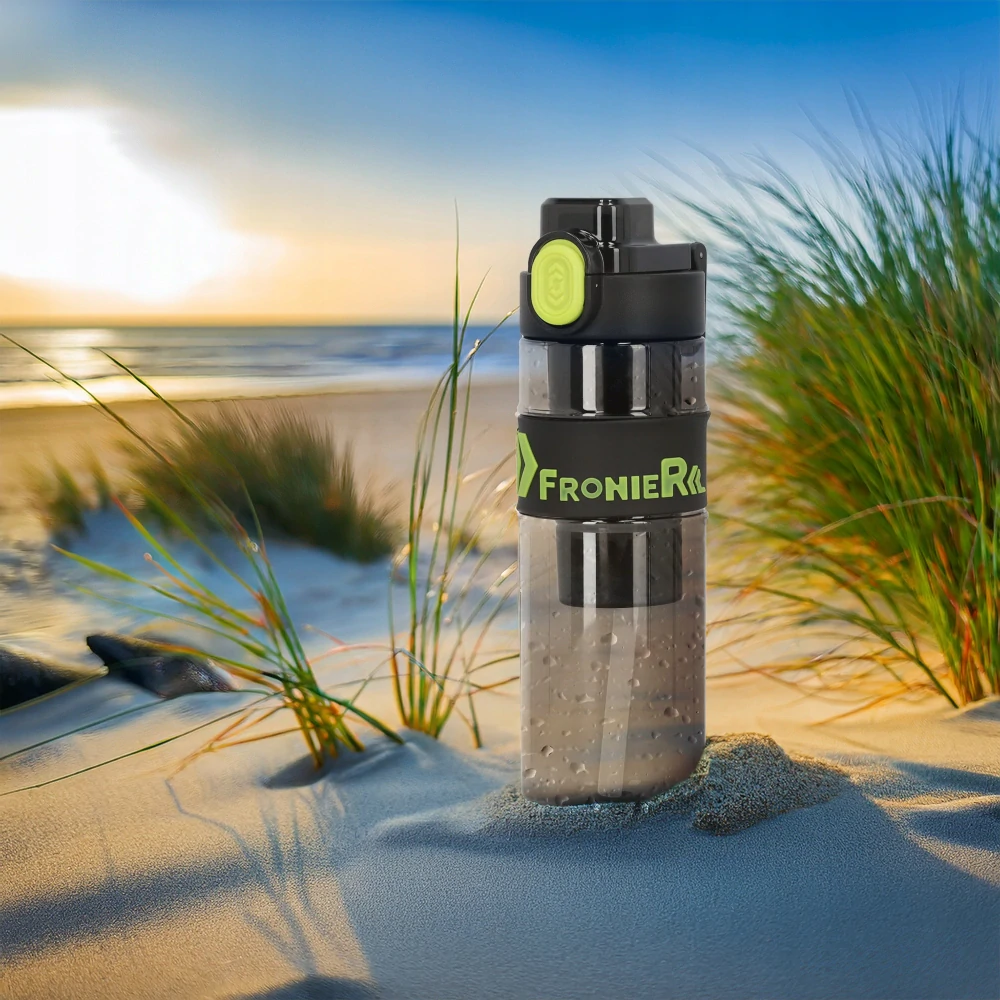 Láhev na vodu s ovocem 650 ml s vložkou na led a brčkem