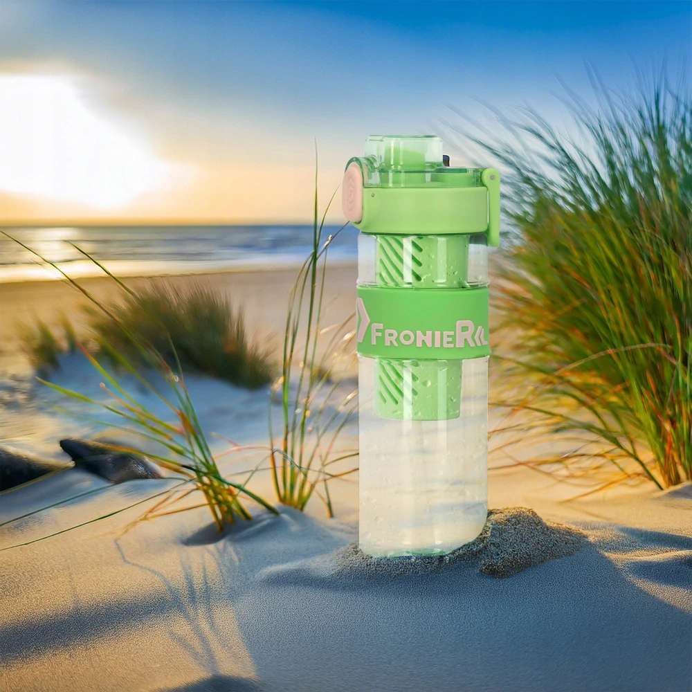 Láhev na vodu s ovocem 650 ml s vložkou na led a brčkem