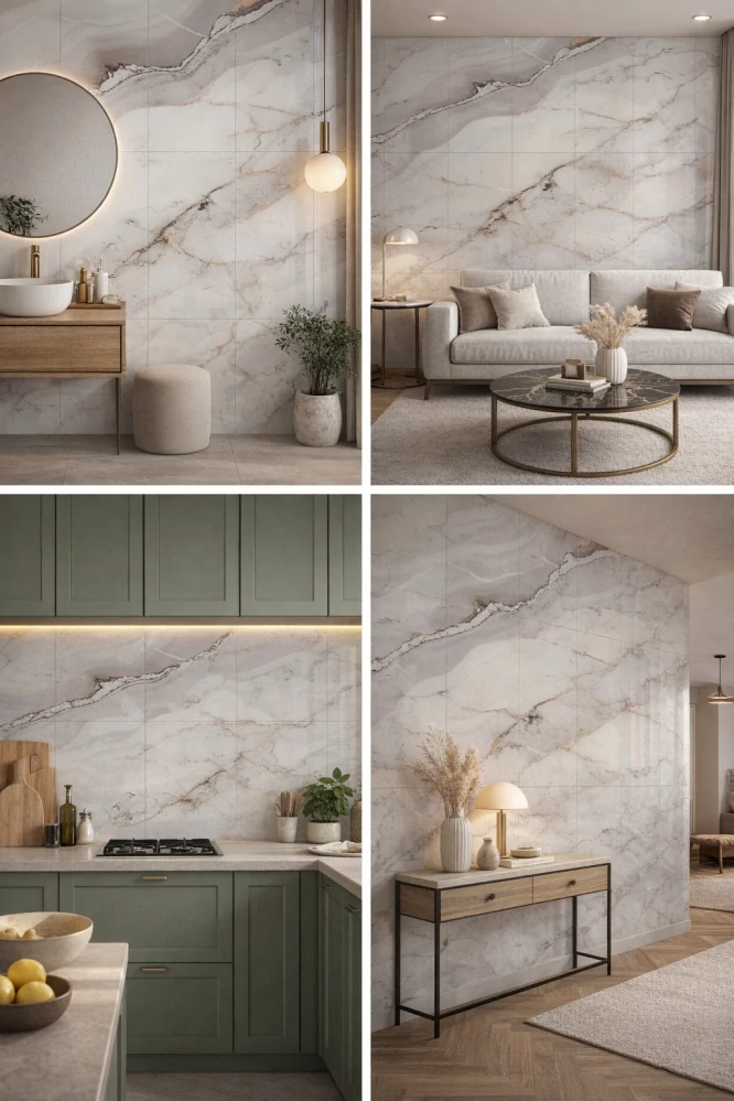 Panele samolepicí šedá s odbojeními mramorová pěnová tapeta nástěnné 30x60cm 10 ks