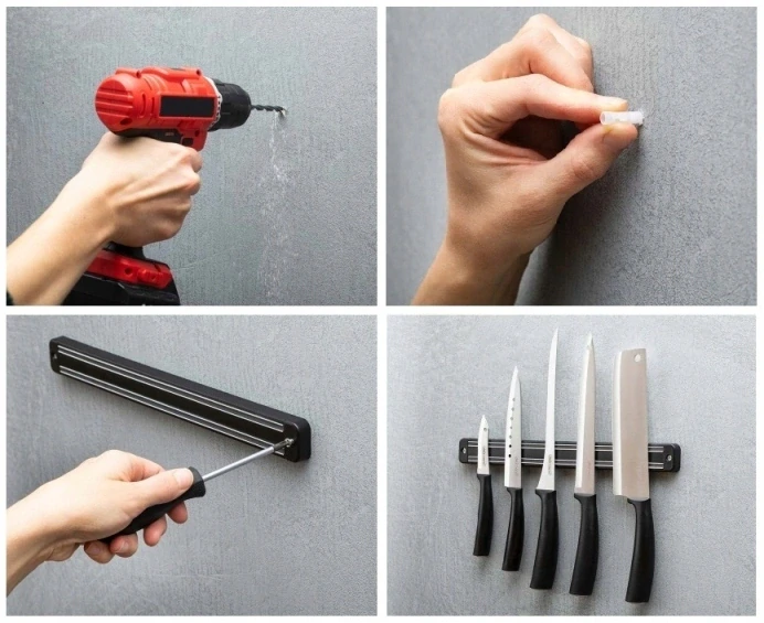 Magnetická lišta držák na nože 33 cm do kuchyně