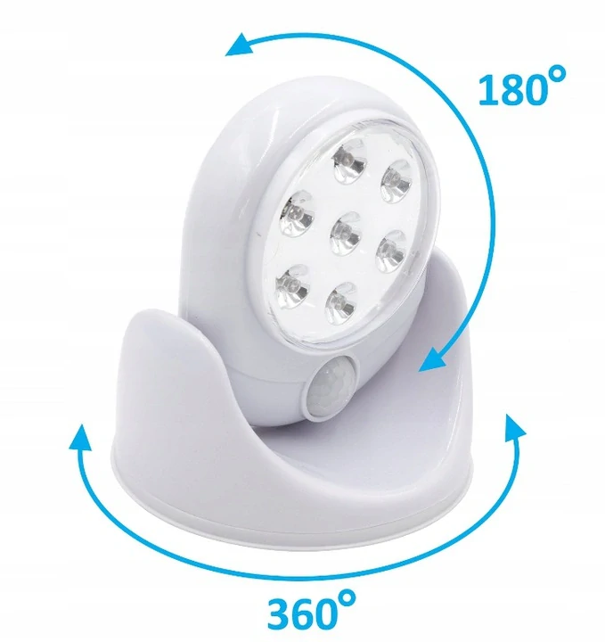 Led lampa s pohybovým senzorem napájená z baterií bezdrátová, 360°C 4 x AA