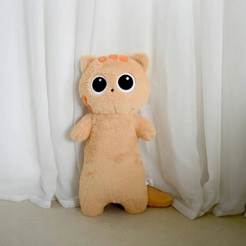 Plyšový polštář dlouhá kočka s velkýma očima 60cm