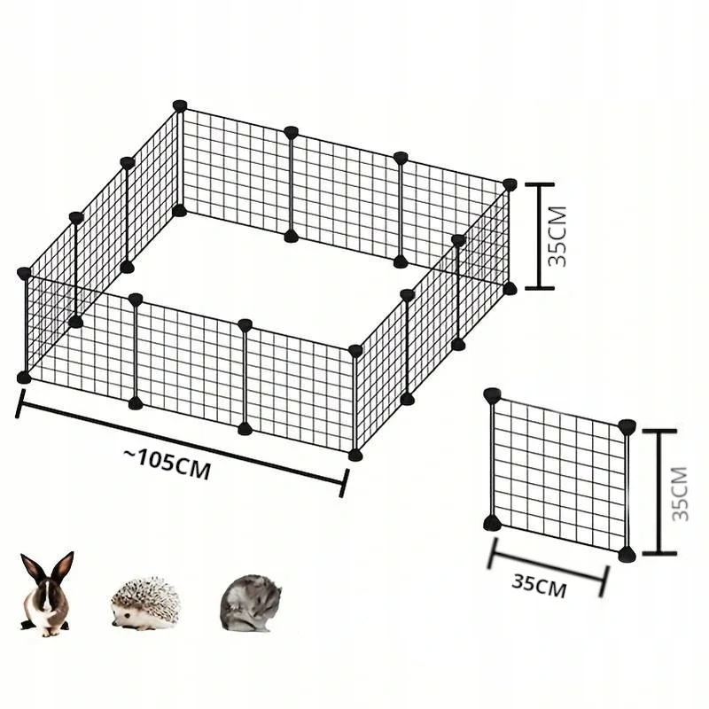 Zvířecí ohrádka kovový výběh pro malá zvířata 12 panelů