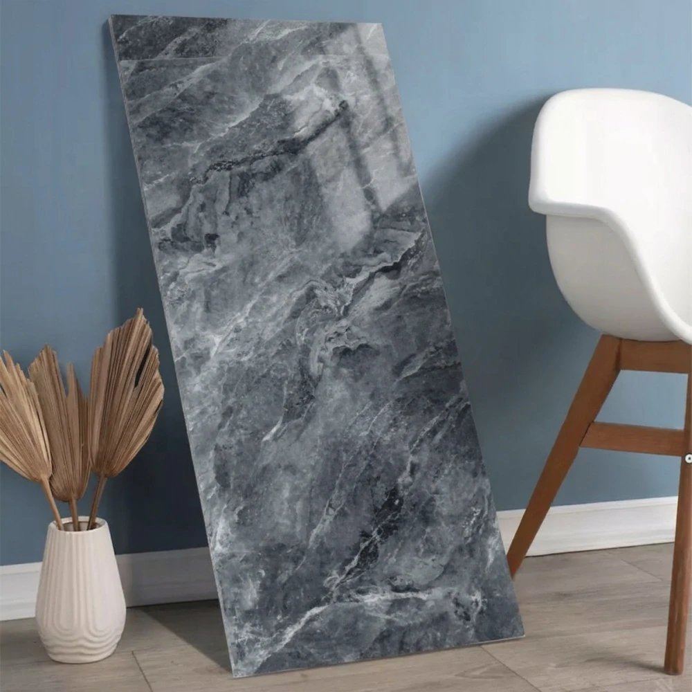 Panele samolepicí tmavě seda mramorová pěnová tapeta nástěnné 30x60cm 10 ks