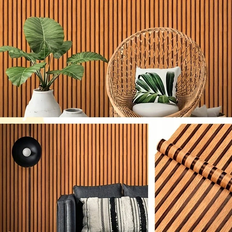 Samolepicí tapeta lamely imitace dřeva dekorativní obklad na stěnu 45cm × 5m