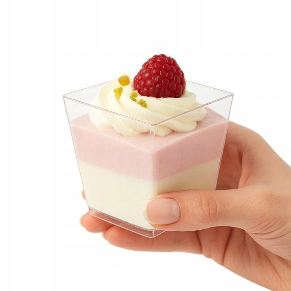 Průhledné jednorázové kelímky na dezerty PS 120 ml - balení 50 ks