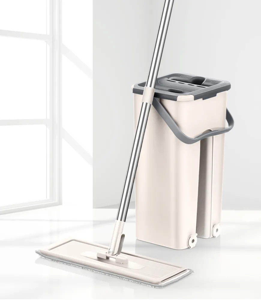 Sada na mytí podlahy mop + kbelík + 2 podložky CLEAN