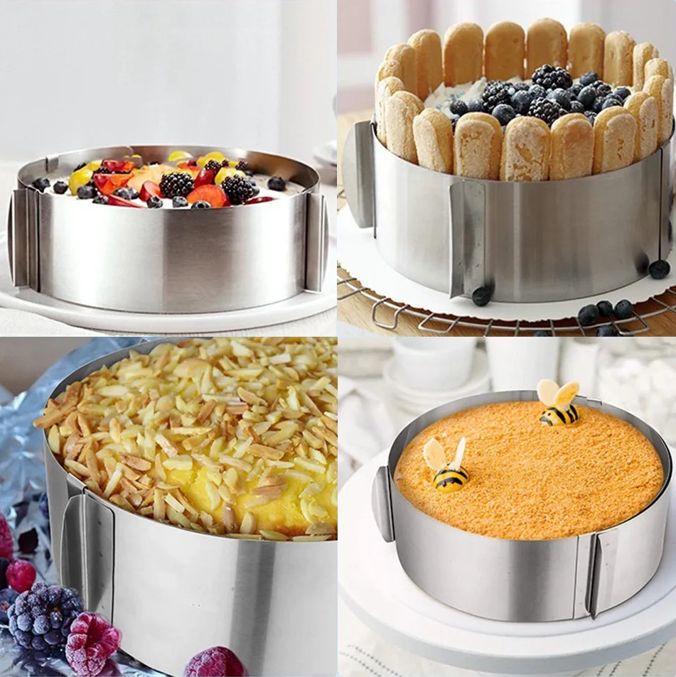 Nastavitelná forma na pečení dortů, kulatý plech, nerez 12cm