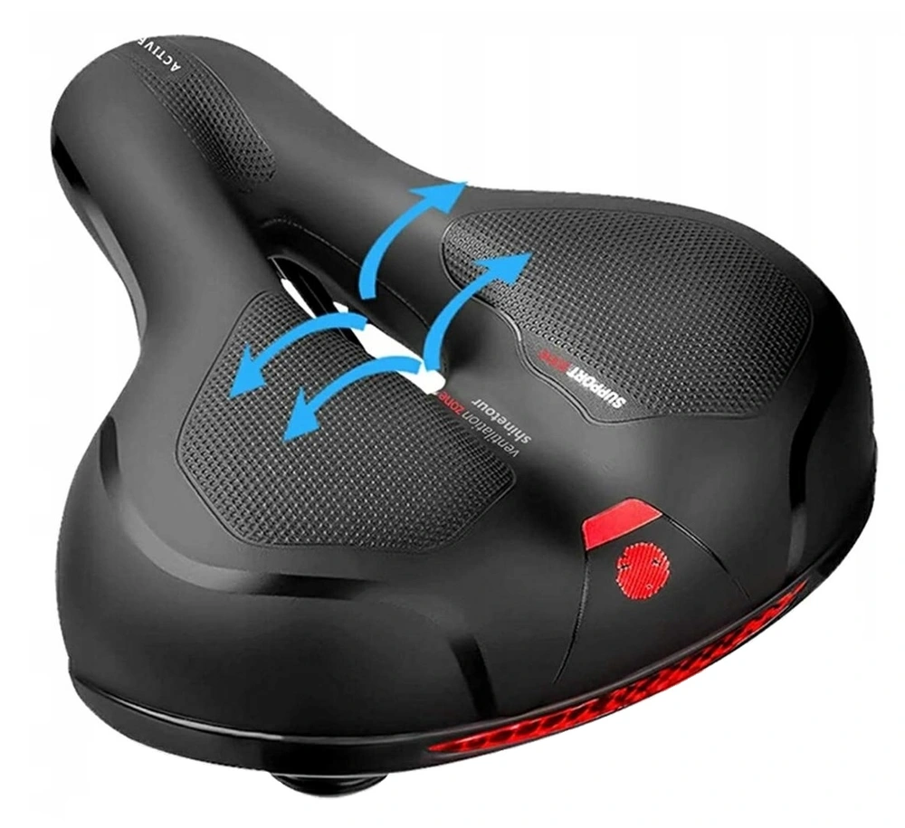 Pohodlné měkké sedlo na kolo s odrazkou