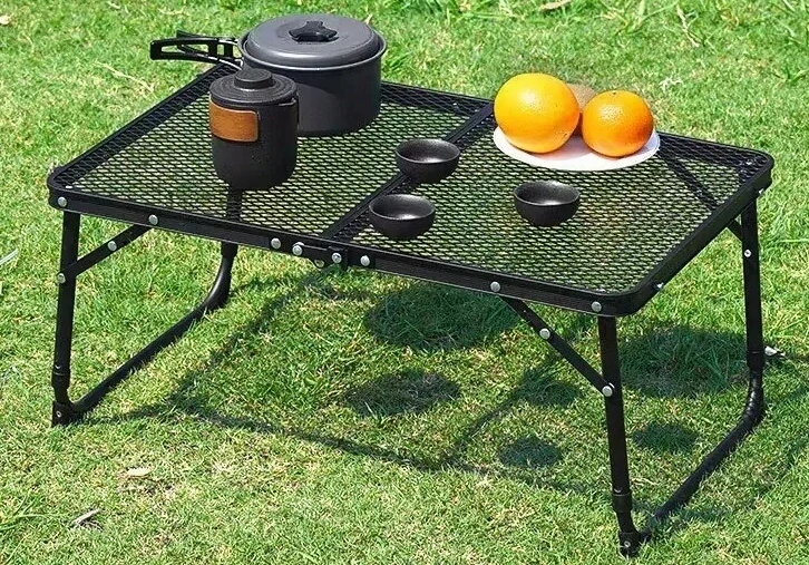 Turistický stůl hliníkový síťovaný stolek skládací lehký 60x40