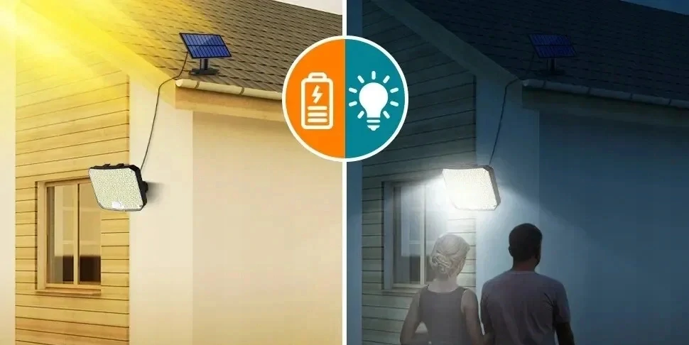 Solární venkovní 108 LED osvětlení pohybový senzor vodotěsní