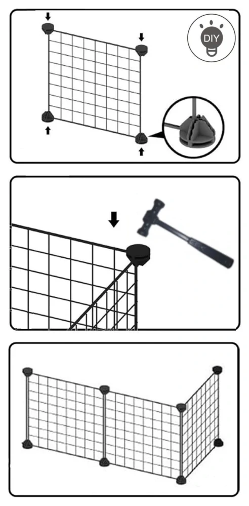 Zvířecí ohrádka kovový výběh pro malá zvířata 12 panelů