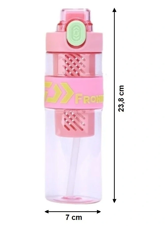 Láhev na vodu s ovocem 650 ml s vložkou na led a brčkem