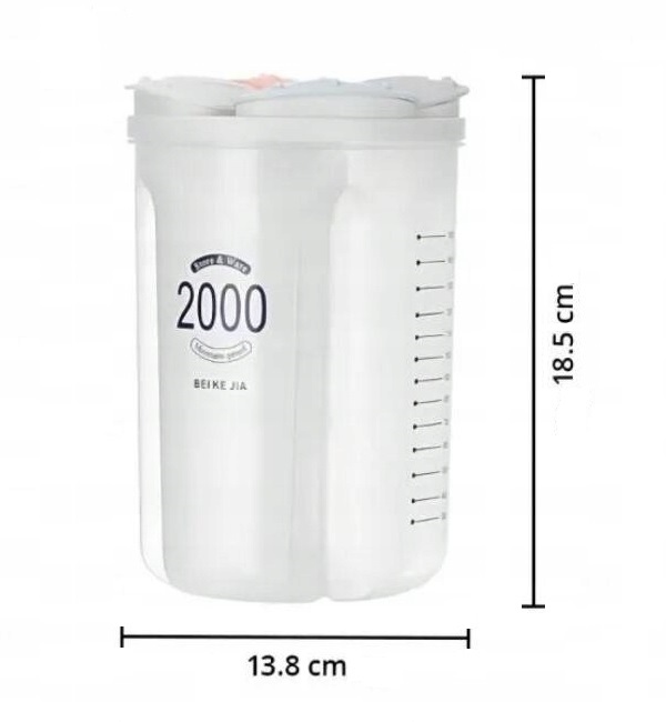 Zásobník na sypké produkty těstoviny obiloviny 4 přihrádky 2000ml