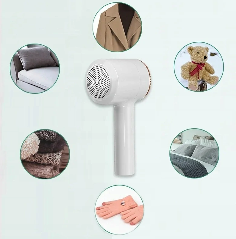 Dobíjecí holicí strojek pro odstraňování žmolků z oděvů 6 břitů