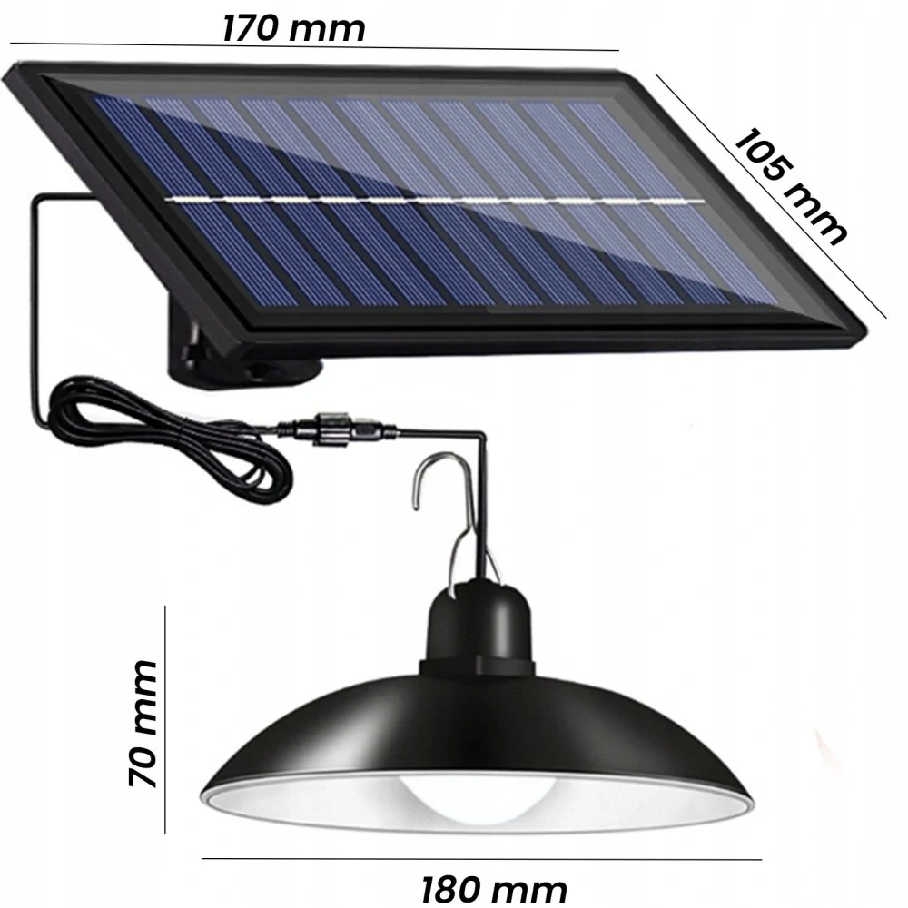 Solární zahradní závěsná kulatá lampa LED na terasu
