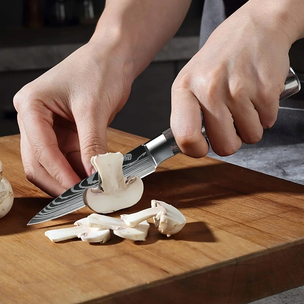 Profesionální japonské kuchyňské nože z nerezové oceli - vzhled damascénské oceli sada 3 ks