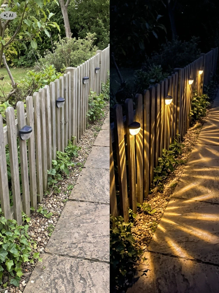 Nástěnné zahradní solární LED svítidlo na fasádu 4 ks, teplá bílá