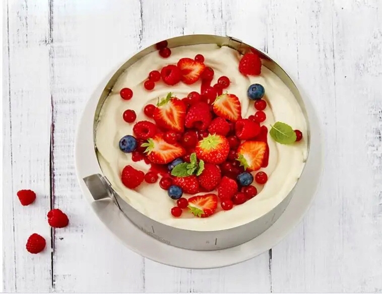 Nastavitelná forma na pečení dortů, kulatý plech, nerez 12cm