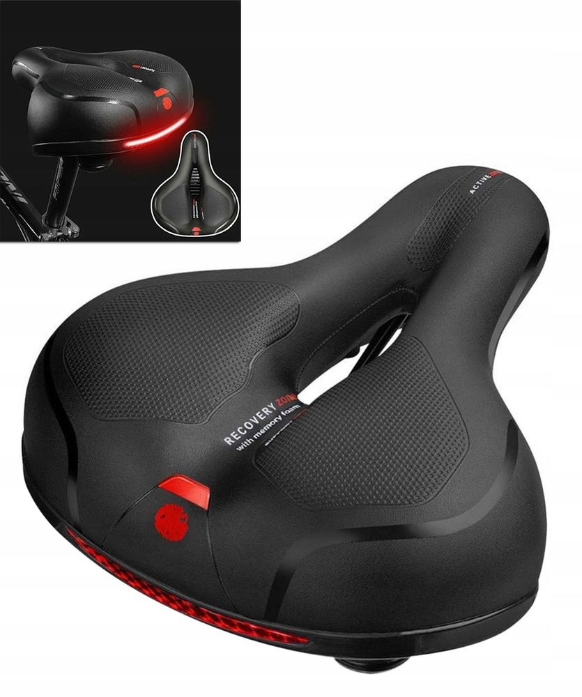 Pohodlné měkké sedlo na kolo s odrazkou