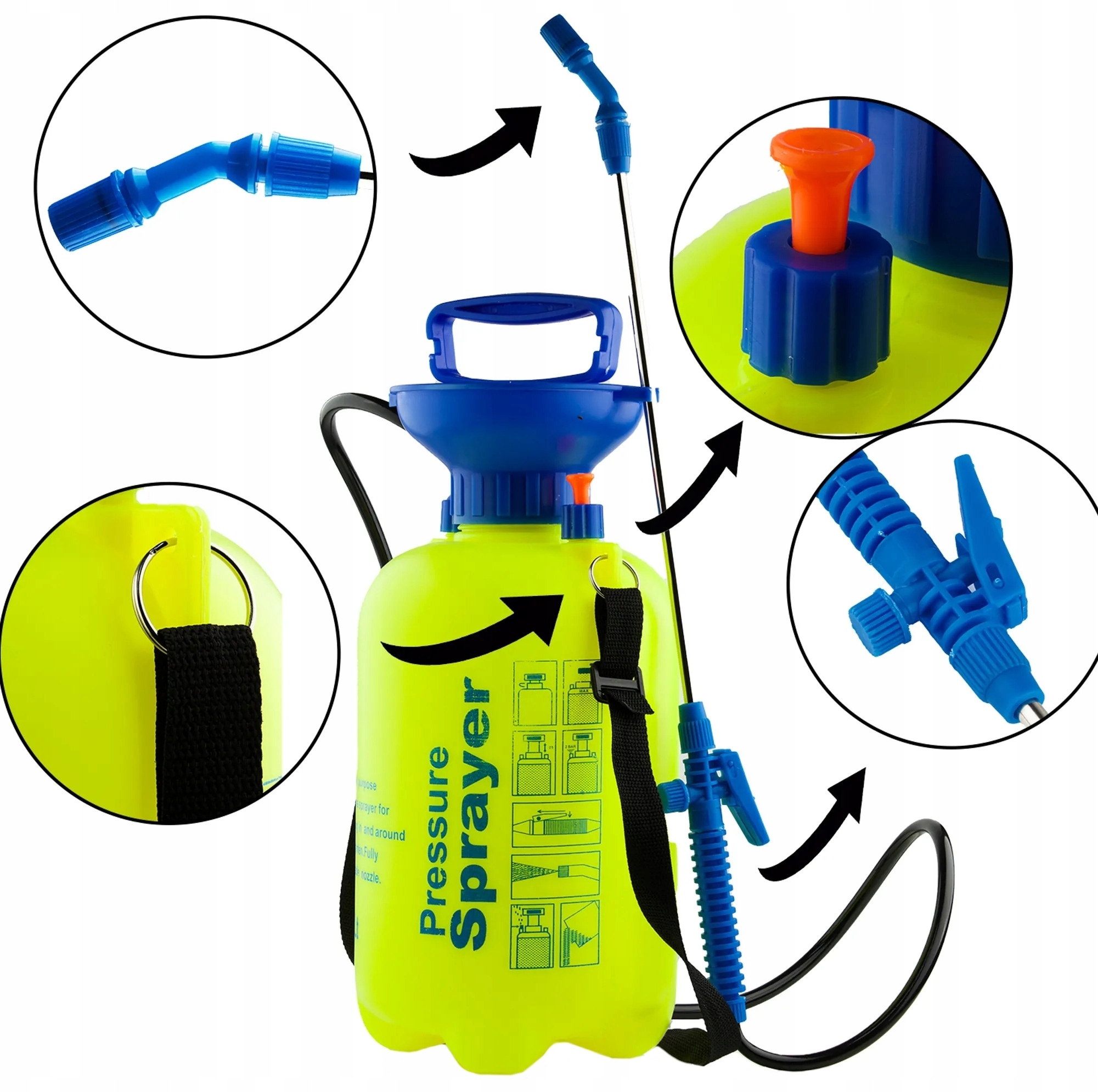 Zahradní ruční zádový postřikovač tlakový 8L