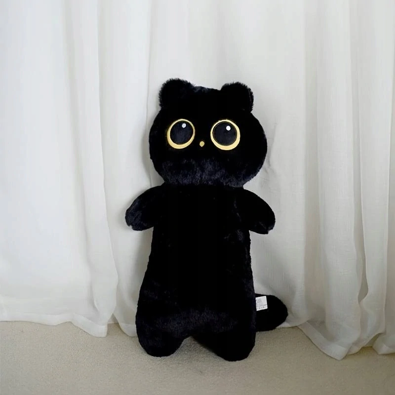 Plyšový polštář dlouhá kočka s velkýma očima 60cm