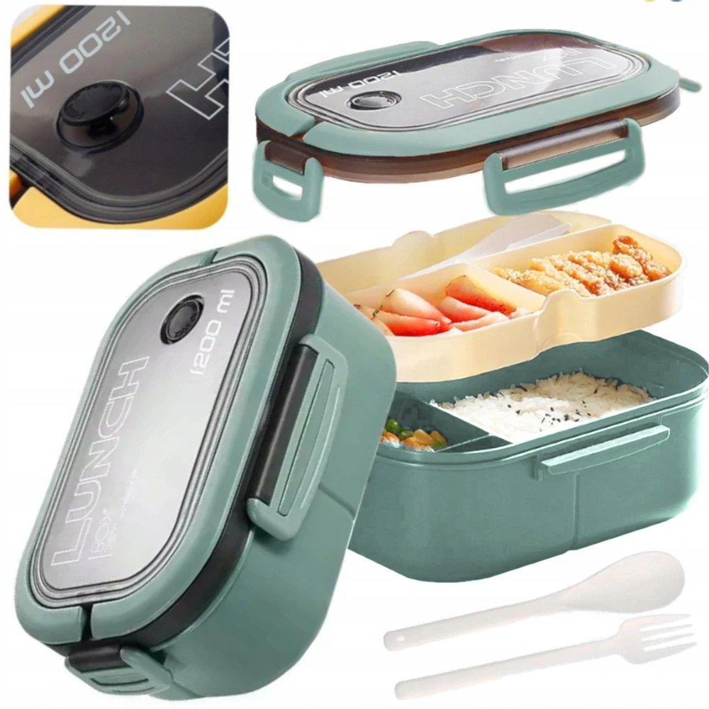 Nosič na jídlo s přihrádkami obědový svačinový box 1200 ml