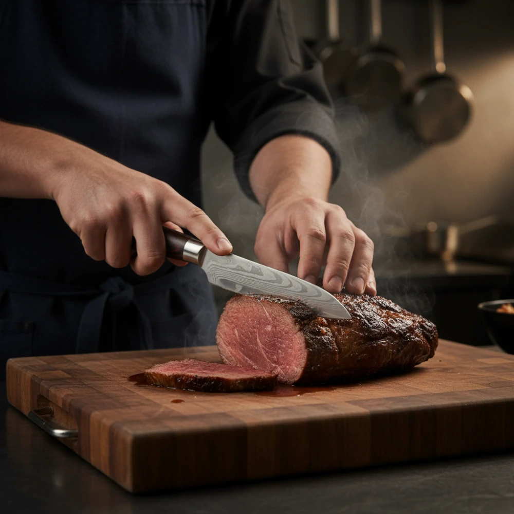 Profesionální japonské kuchyňské nože z nerezové oceli - vzhled damascénské oceli sada 3 ks