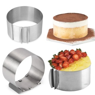 Nastavitelná forma na pečení dortů kulatý plech nerez 8,5cm