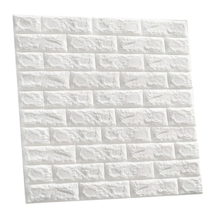 Panel samolepící pěnová tapeta 3D bílá cihla kámen dlaždic 70x77cm