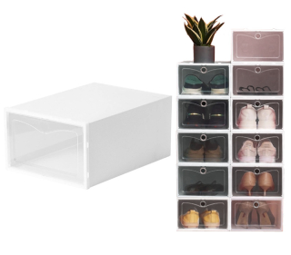 12 ks krabice na boty sada organizér bílé