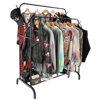 Dvojitý stojan podlahový věšák na oblečení a obuv