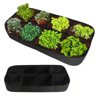 Zahradní květináč z netkané textilie velký 8 komorový pěstební taška 180x90x30cm