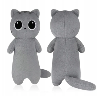 Plyšový polštář dlouhá kočka s velkýma očima 60cm