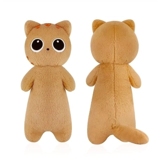 Plyšový polštář dlouhá kočka s velkýma očima 60cm